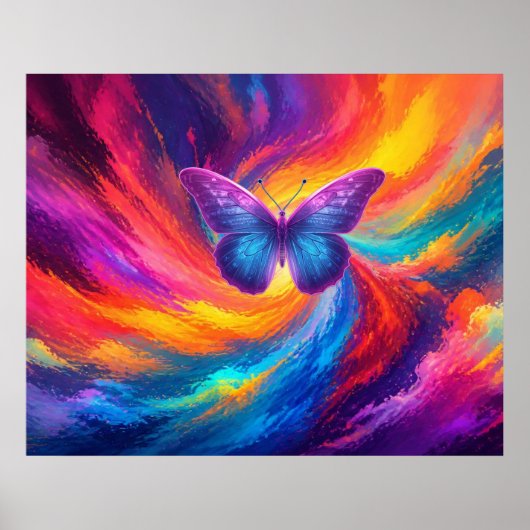Sturm vor dem Schmetterling Regenbogen Der Farben Poster (Vorne)