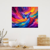 Sturm vor dem Schmetterling Regenbogen Der Farben Poster (Küche)