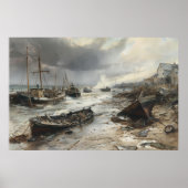 Sturm Weck: Geplagte Fischerboote Kunst Poster (Vorne)