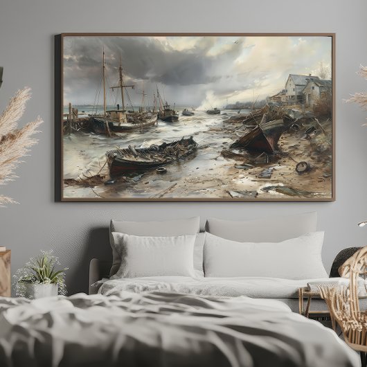 Sturm Weck: Geplagte Fischerboote Kunst Poster
