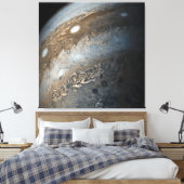 Stürme auf dem Jupiter von Juno Cam (2017) Leinwanddruck (Insitu (Schlafzimmer))
