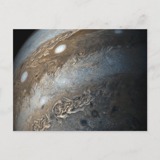 Stürme auf dem Jupiter von Juno Cam (2017) Postkarte (Vorderseite)