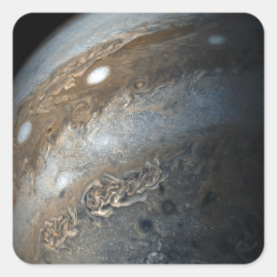 Stürme auf dem Jupiter von Juno Cam (2017) Quadratischer Aufkleber