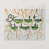 Stürme lassen Bäume tiefer verwurzeln Postkarte (Vorderseite)