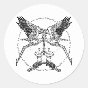 Stürme und Satyrer Runder Aufkleber