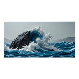 Sturmflut in Papier Poster