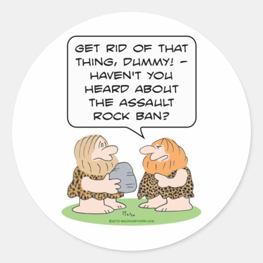 Sturmgesteinsgewehr mit Caveman Cavemen Kontrolle Runder Aufkleber (Vorderseite)