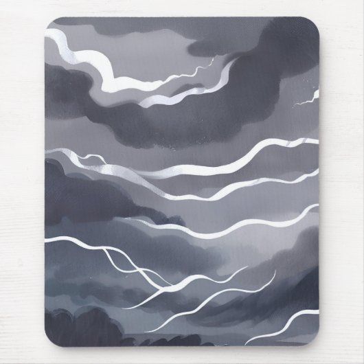 Stürmische Himmel | Dunkelgrauer Himmel Wasserfarb Mousepad (Vorne)