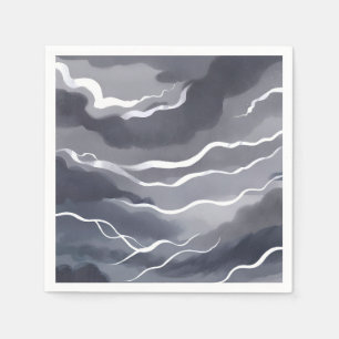 Stürmische Himmel   Dunkle Wasserfarbe Serviette