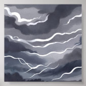 Stürmische Himmel | Dunkle Wasserfarben Poster (Vorne)