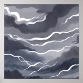 Stürmische Himmel | Dunkle Wasserfarben Poster (Vorne)