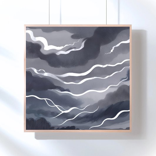 Stürmische Himmel | Dunkle Wasserfarben Poster