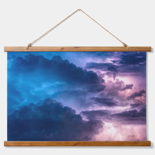 Stürmische Himmel Wandteppich Mit Holzrahmen