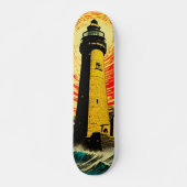Stürmische Meere & Leuchtturm der Kühnheit Skateboard (Vorne)