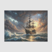 Stürmische Meere Tall Ship Decoupage Seidenpapier (Vorderseite)
