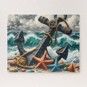 Stürmische Meereswellen Anker Puzzle
