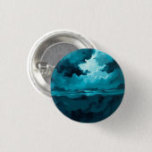 Stürmische Meereswellen unter stürmischem Himmel – Button (Vorne & Hinten)
