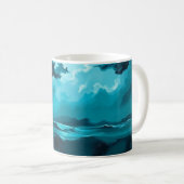 Stürmische Meereswellen unter stürmischem Himmel – Kaffeetasse (VorderseiteRechts)