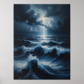 Stürmische Ozean-Abstrakt-Seelandschaft-Kunst Poster (Vorne)