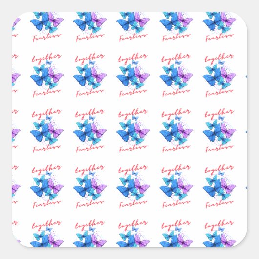 Stürmische Schmetterlinge: Ein Symbol für Hoffnung Quadratischer Aufkleber (Vorderseite)