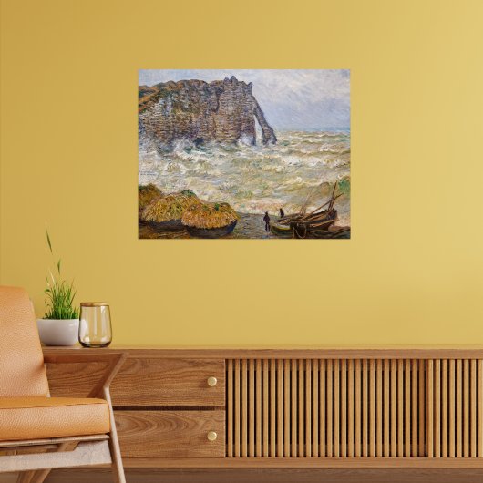 Stürmische See in Étretat | Monet | Poster (Wohnzimmer 2)