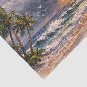Stürmische Strand-Wasserfarben-Palmbaum Seidenpapier (Ausschnitt)