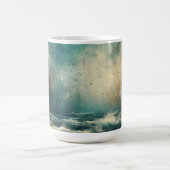 Stürmischer blauer Ozean altes Foto Kaffeetasse (Mittel)