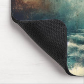 Stürmischer blauer Ozean altes Foto Mousepad (Ecke)