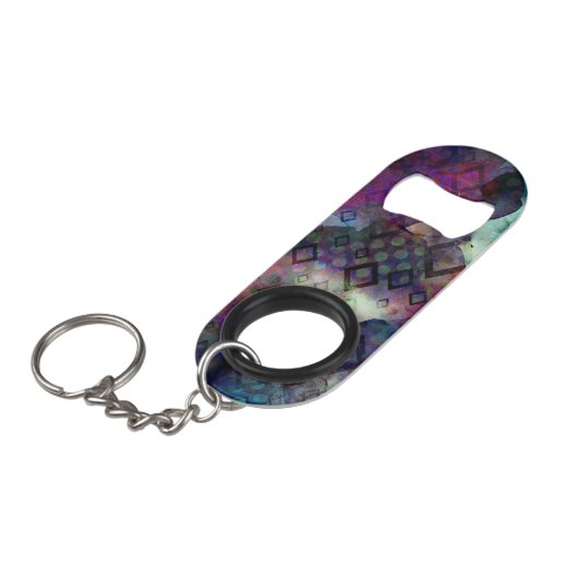 Stürmischer bunter Watercolor abstrakt mit Schlüsselbund Flaschenöffner (Vorderseite Schrägansicht)