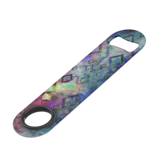 Stürmischer bunter Watercolor abstrakt mit Speedflaschenöffner (Rückseite Schrägansicht)