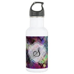 Stürmischer bunter Watercolor abstrakt mit Trinkflasche