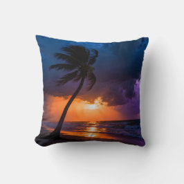 Stürmischer Sonnenuntergang Strand Kissen Dramatis