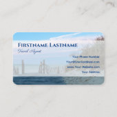 Stürmischer Stranduntergang Agent Visitenkarte (Rückseite)