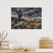 Stürmischer Wildblumen-Landschaftsposter Poster (Küche)