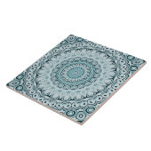 Stürmisches Blau und Grau Mandala-Muster Fliese (Seite)