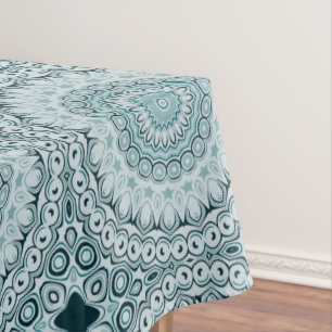 Stürmisches Blau und Grau Mandala-Muster Tischdecke