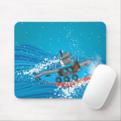 Stürmisches Fischerboot Mousepad (Mit Mouse)