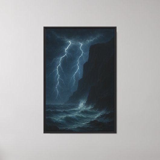 Sturmlit Ocean Cliffs Leinwanddruck (Vorderseite)