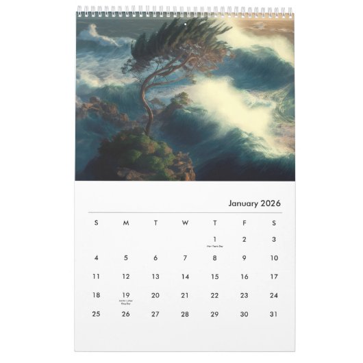 Sturms Embrace: Majestic Torrey Pines Kalender (Jan 2026)