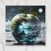 Sturmsee im lichtdurchlässigen Glasapfel Geschenkanhänger (Rückseite)