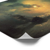 Sturmsee in der nächtlichen Seascape-Malerei Poster (Ecke)