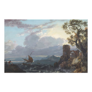 Sturmsee mit Burgruine und Figuren (c.1725-18 Fotodruck