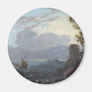 Sturmsee mit Burgruine und Figuren (c.1725-18 Magnet