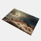 Sturmsee mit Schiffswrack (von Marcus Larson) Fußmatte (Schrägansicht)