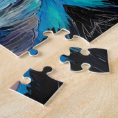 Sturmsee, Schiffslehre Leuchtturm Mond Abstrakt Puzzle (Seite)