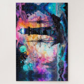 Sturmsee, Schiffslehre Leuchtturm Mond Abstrakt Puzzle (Vertikal)