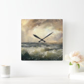 Sturmwellen im Ozean Quadratische Wanduhr (Zuhause)