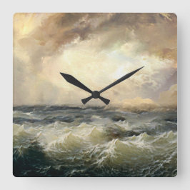 Sturmwellen im Ozean Quadratische Wanduhr