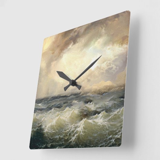 Sturmwellen im Ozean Quadratische Wanduhr (Winkel)