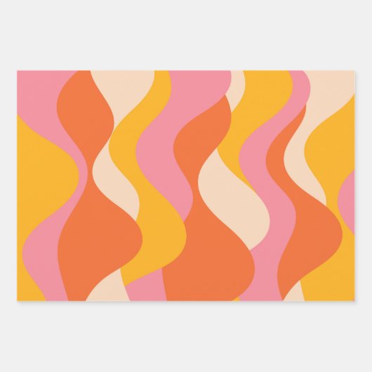 Sturmwellen im Retrostil Geschenkpapier Set (Vorderseite 2)